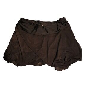 Black Swim skirt 2XL Womens Asymmetrical Ruffle Hem Skirt Shorts Lined‎